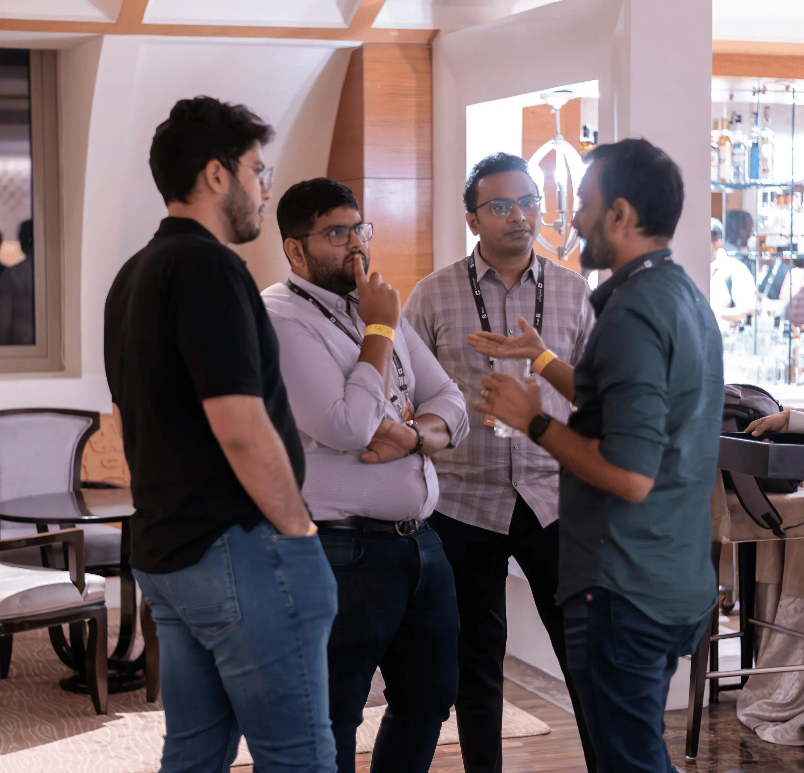 dodo payments team in discussion with a founder