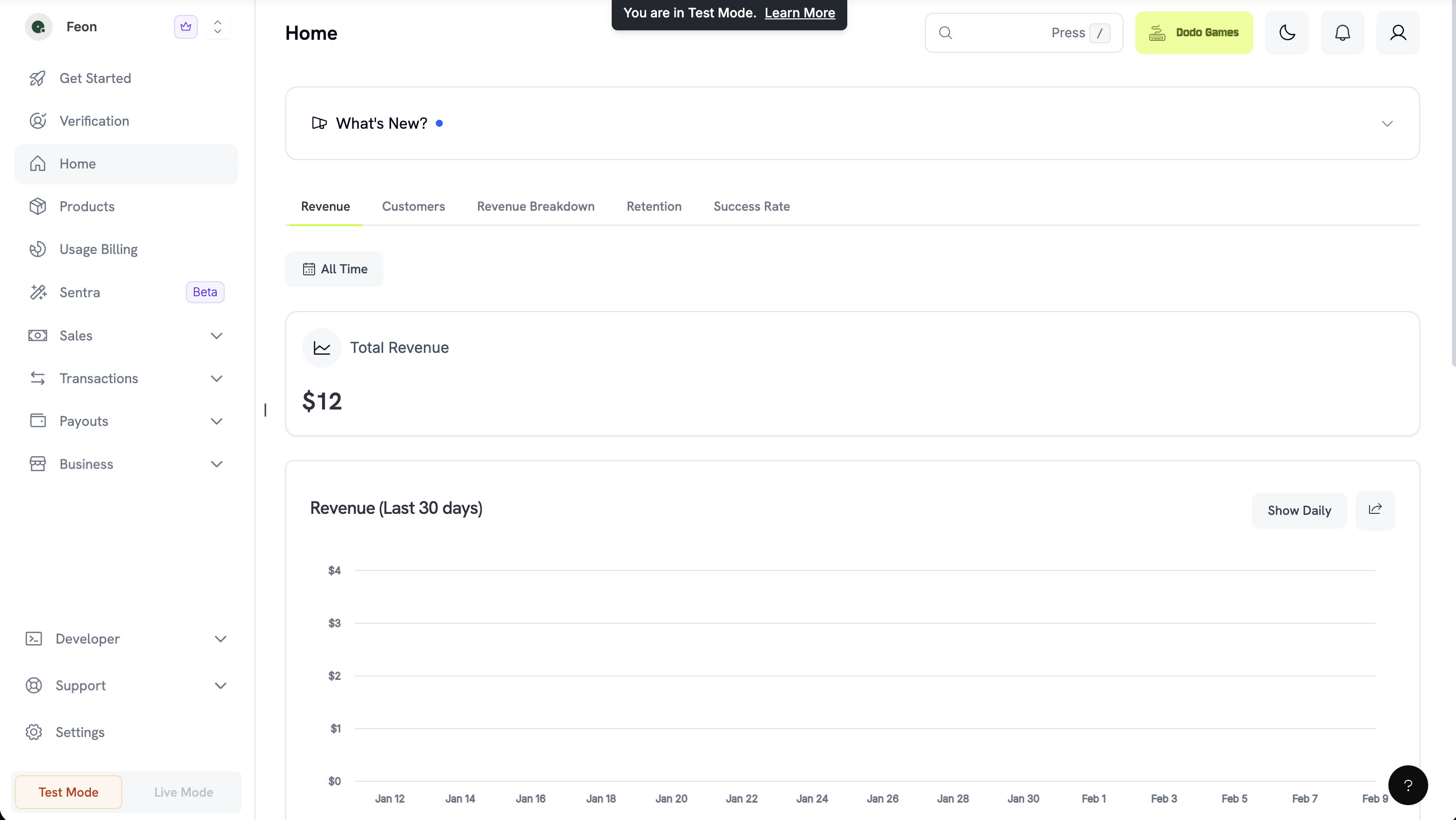 Billing dashboard showing subscription and usage-based billing